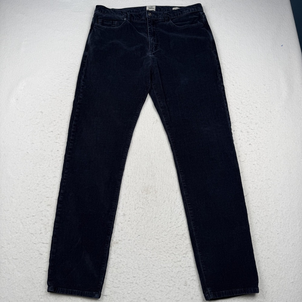 Flint And Tinder Pants Mens 34x32 Blue‎ Corduroy Slim Tapered Casual 5 Pocket